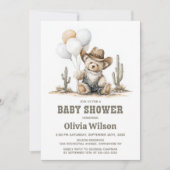 Invitation de Baby Shower Ourson Occidental (Devant)