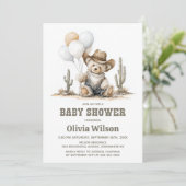 Invitation de Baby Shower Ourson Occidental (Debout devant)