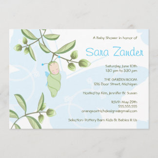 Invitation de baby shower - papillon