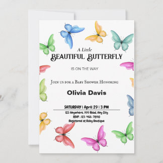 Invitation de Baby shower papillon personnalisée