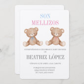 Invitation de baby shower para gemelos (Devant / Derrière)