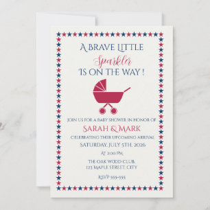Invitation de Baby Shower Patriotique pour un Peti