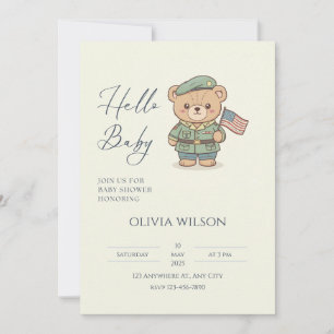 Invitation de Baby Shower Patriotique — Rouge Blan