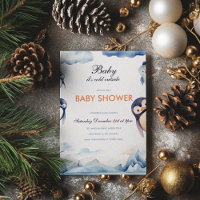 Invitation de Baby shower Penguin Winter Wonderlan