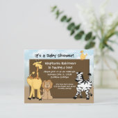 Invitation de Baby shower personnalisé, animaux de (Debout devant)