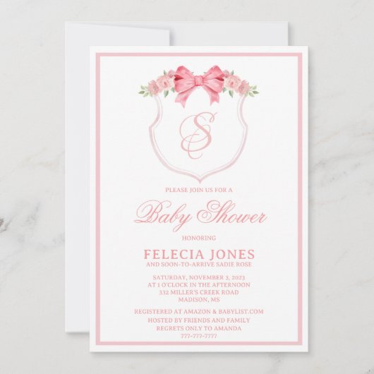 Invitation de Baby shower personnalisée (Devant)
