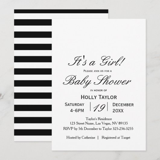 Invitation de Baby shower personnalisée (Devant / Derrière)