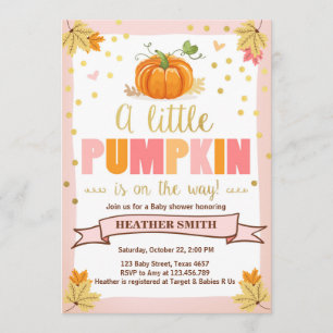 Invitation de baby shower peu d'automne de fille
