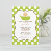 Invitation de baby shower peu de fille de cosse de (Debout devant)