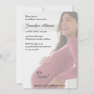 Invitation de Baby shower photo minimaliste modern