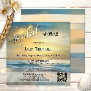 Invitation de Baby Shower Plage Orageuse Beaux-Art