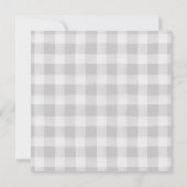Invitation de Baby shower Plaid Buffalo gris (Dos)