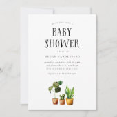 Invitation de Baby shower Plante (Devant)