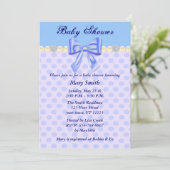 Invitation de Baby shower Pois bleu (Debout devant)