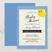 Invitation de Baby shower Pois en caoutchouc (Devant / Derrière)