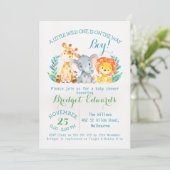 Invitation de Baby shower pour animaux Safari de g (Debout devant)