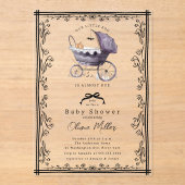 Invitation de Baby Shower pour Bébé au Berceau Fan (Recto)