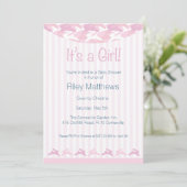Invitation de Baby shower pour bébé fille (Debout devant)