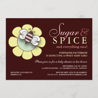 Invitation de Baby shower pour bébé Sugar & Spice