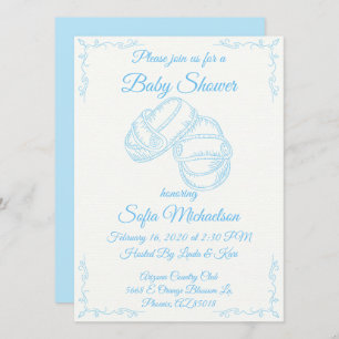 Invitation de Baby shower pour bébé tiré à la main