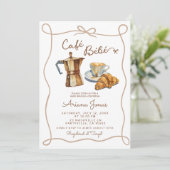 Invitation de Baby Shower pour Brunch de Bébé Café (Debout devant)