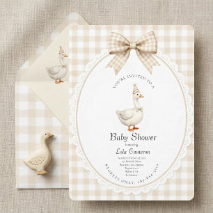 Invitation de baby shower pour canard vintage à ca
