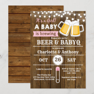 Invitation de baby shower pour couples Beer and Ba