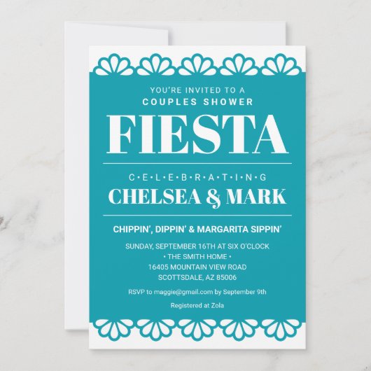 Invitation de Baby Shower pour couples en Papier D (Devant)