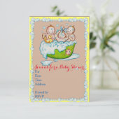 Invitation de baby shower pour des triplets (Debout devant)