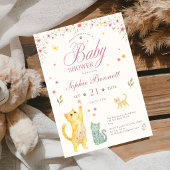 Invitation de Baby Shower pour Fille au Thème Féli