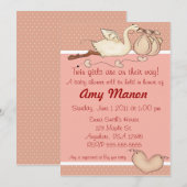 invitation de baby shower pour filles jumelles (Devant / Derrière)