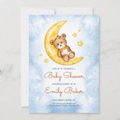 Invitation de Baby Shower pour Garçon avec Ours en (Devant)