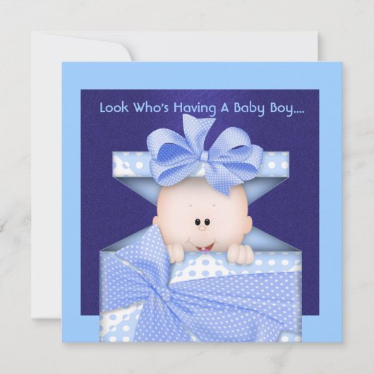 INVITATION DE BABY SHOWER POUR LE GARÇON (Devant)