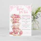 Invitation de Baby Shower pour le Thé (Debout devant)