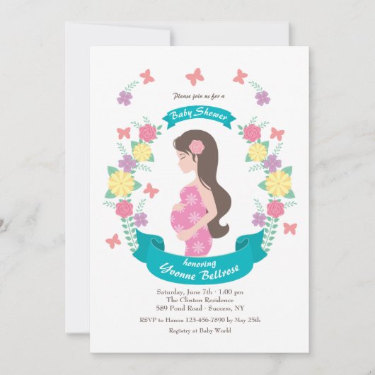 Invitation de Baby shower pour maman (Devant)