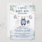 Invitation de Baby Shower pour Petit Garçon Ensemb (Devant)