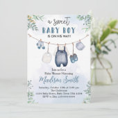 Invitation de Baby Shower pour Petit Garçon Ensemb (Debout devant)