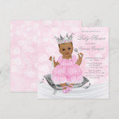 Invitation de Baby Shower pour Princesse Ethnique (Devant / Derrière)