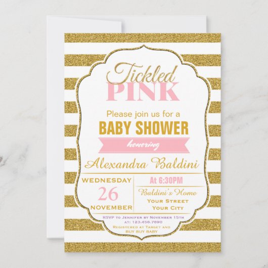 Invitation de baby shower pour une fille (Devant)