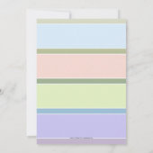 Invitation de Baby shower rayé Pastel (Dos)
