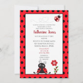 Invitation de Baby shower Red Black Ladybug (Devant)