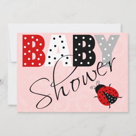 Invitation de Baby shower Red Ladybug personnalisé (Devant)