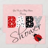 Invitation de Baby shower Red Ladybug personnalisé (Devant / Derrière)