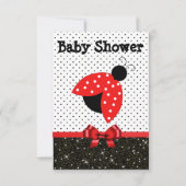 Invitation de Baby shower RedLadybug (Devant)