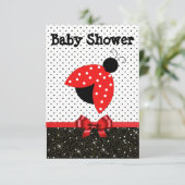 Invitation de Baby shower RedLadybug (Debout devant)