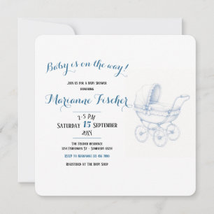 Invitation de baby shower rétro