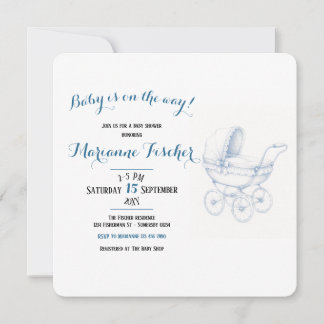 Invitation de baby shower rétro