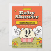 Invitation de Baby shower Retro Cute Cupcake (Devant)