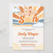 Invitation de Baby Shower Rétro Soleil (Devant)
