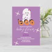 Invitation de Baby Shower Rétro sur le thème de fa (Debout devant)